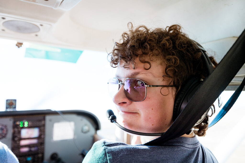 Cessna 172 Skyhawk preparing for takeoff at a northern Colorado airfield during a milestone first flight