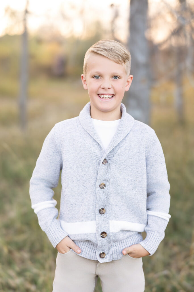 young boy portrait during family mini session in Laramie Wyoming