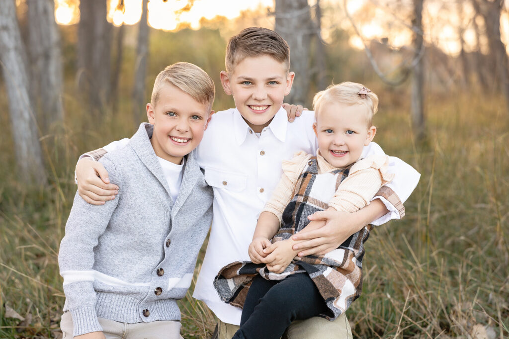 siblings portrait during family photography mini session in Laramie WY
